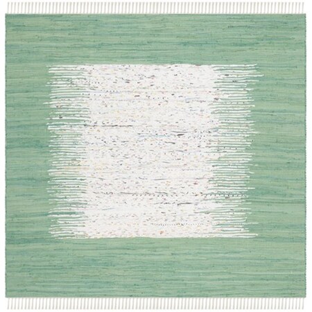 Safavieh Montauk Hand Woven Square Rug- Ivory - Sea Green- 6 x 6 ft. MTK711D-6SQ